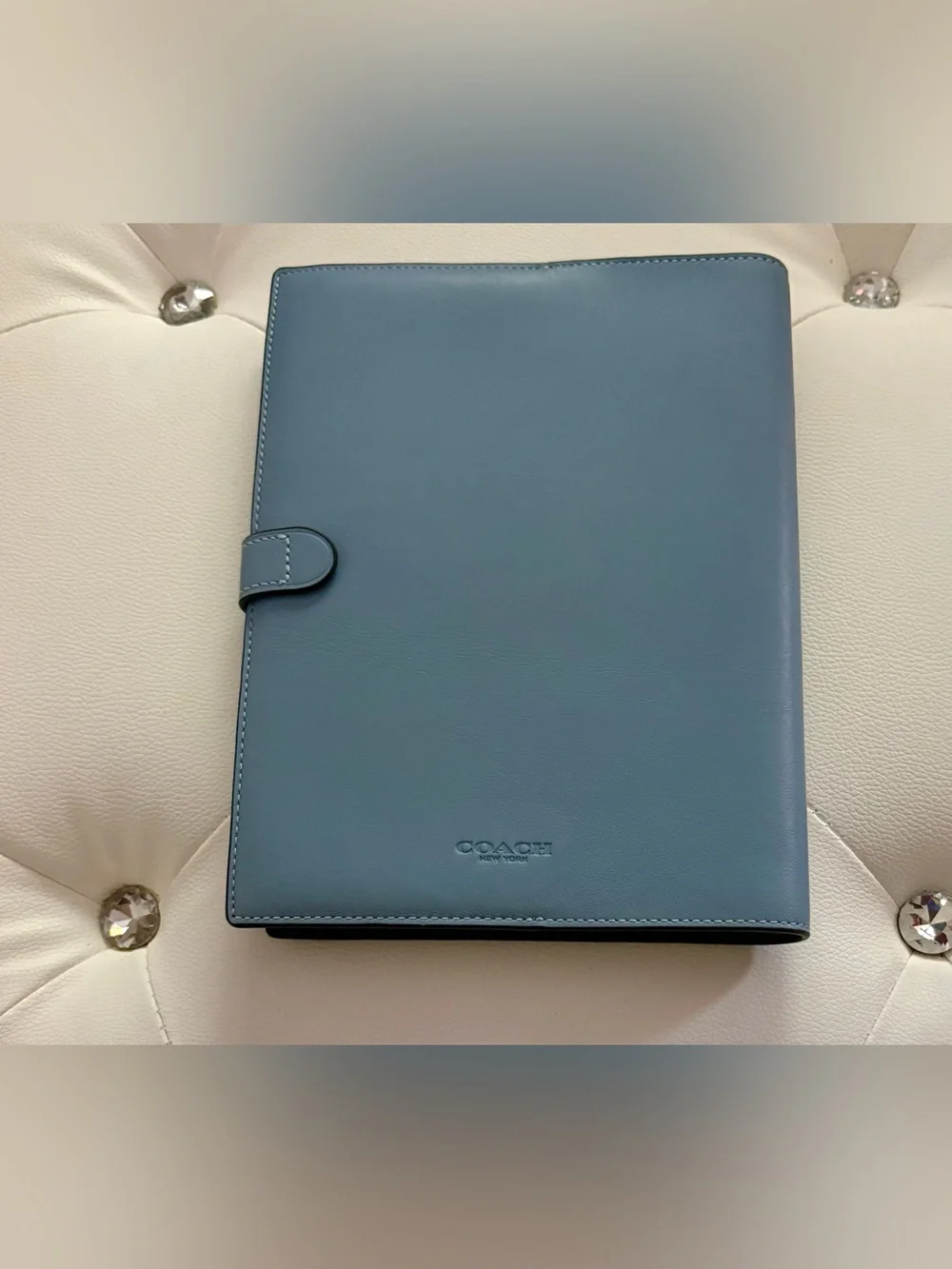 NEW Coach Cornflower Blue Smooth Leather Notebook Journal Diary Planner